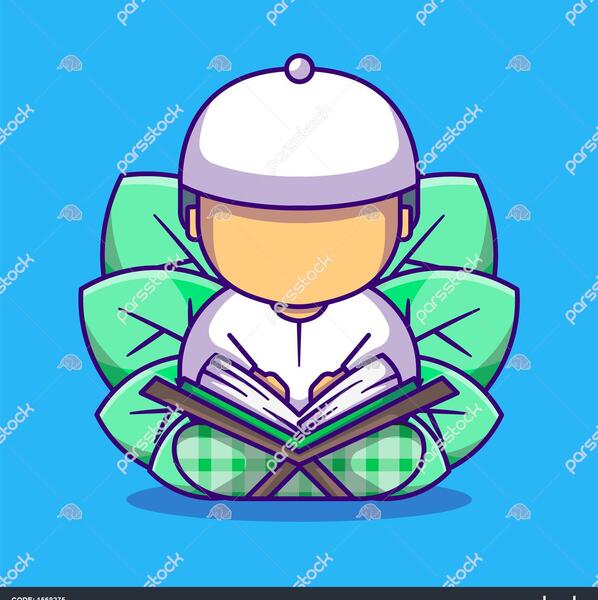 عکس قران در دست دختر کارتونی