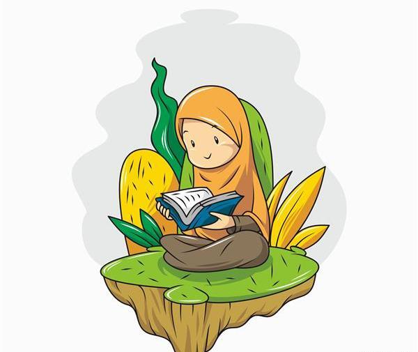 عکس قران در دست دختر کارتونی