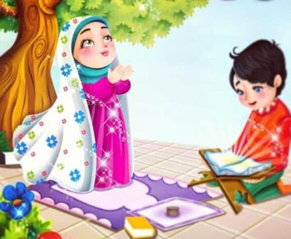 عکس کودکانه قرآن خواندن