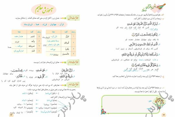 عکس صفحه ۲۳ قران هشتم