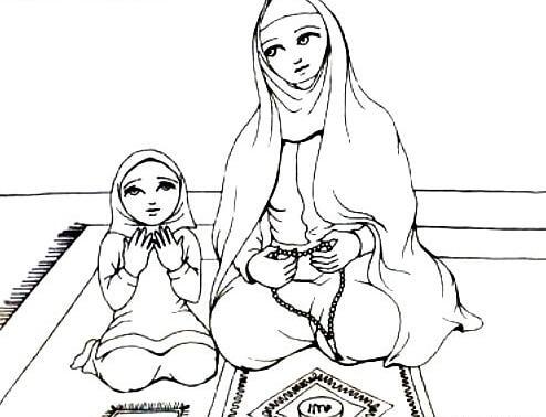 عکس نقاشی قرآن خواندن
