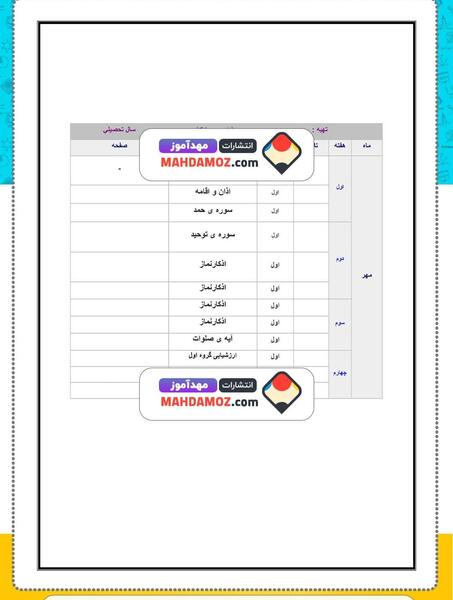 عکس کتاب قران کلاس سوم اذان