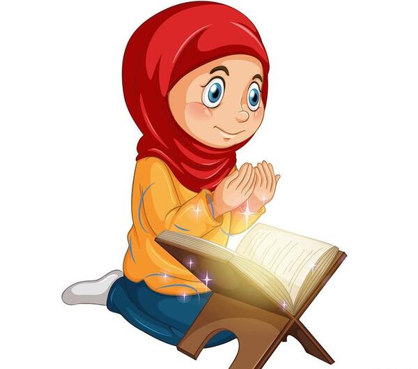 عکس کارتونی قرآن خواندن