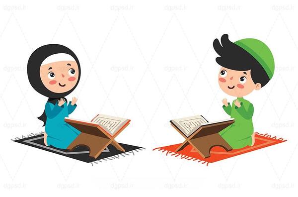 عکس کارتونی قرآن خواندن