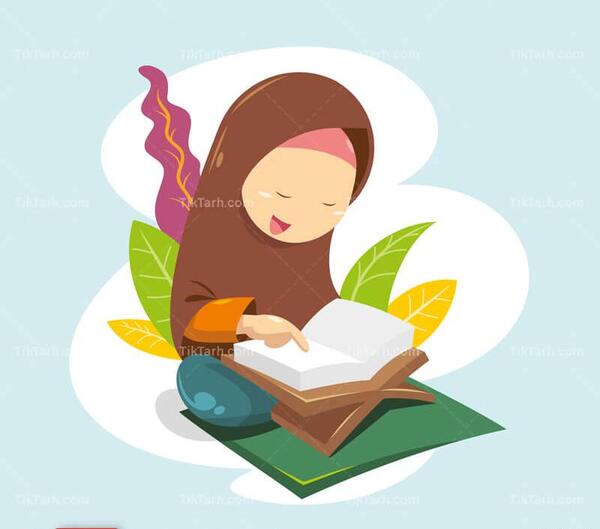 عکس کارتونی قرآن خواندن