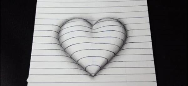 عکس نقاشی قلب سه بعدی