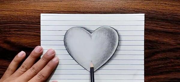 عکس نقاشی قلب سه بعدی