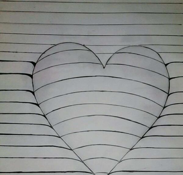 عکس نقاشی قلب سه بعدی