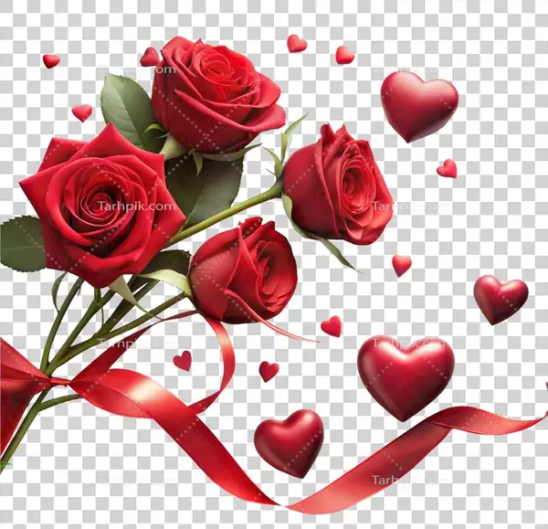 عکس قلب و گل رز