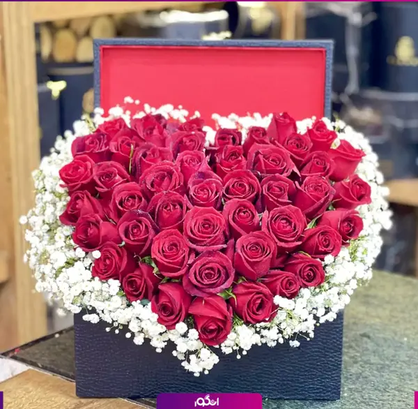 عکس قلب و گل رز قرمز