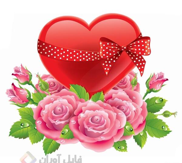عکس گل رز به شکل قلب