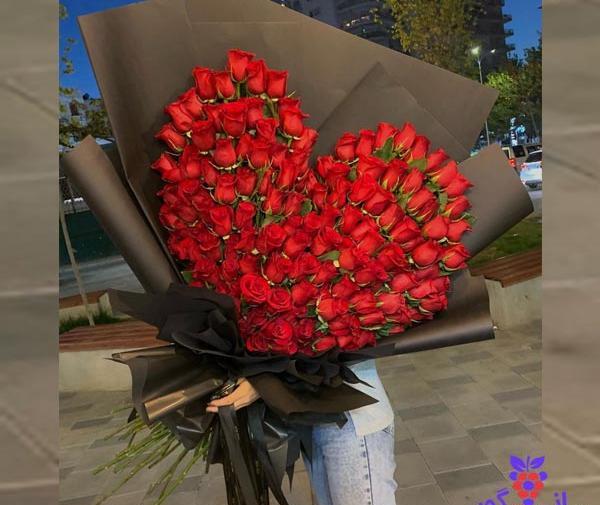 عکس گل رز به شکل قلب