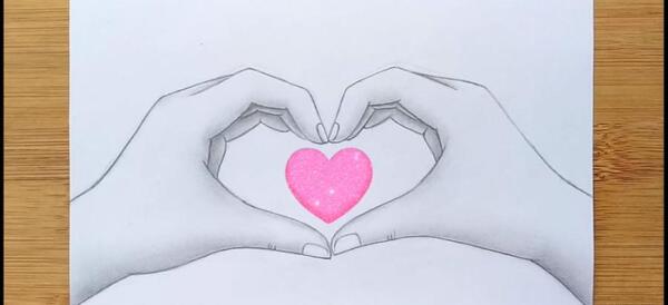 عکس نقاشی قلب کیوت