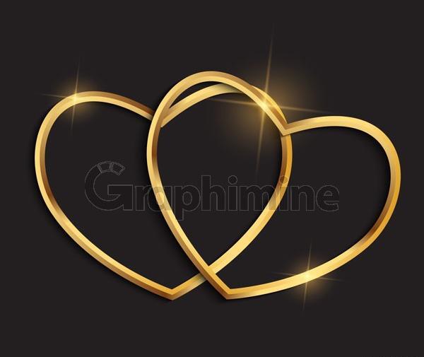 عکس قلب طلایی مشکی