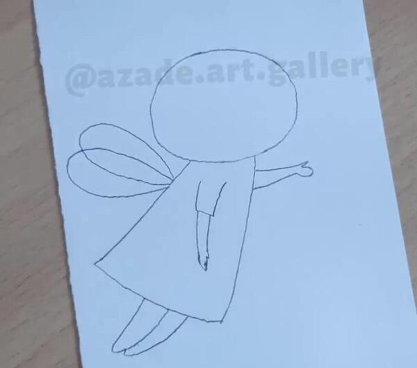 عکس نقاشی فرشته ساده