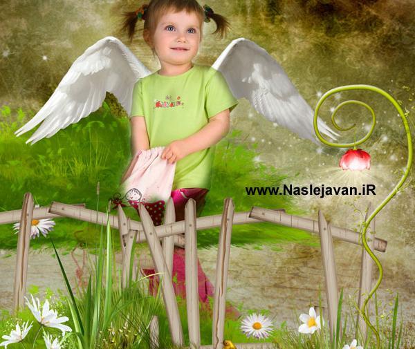 عکس بچه با لباس فرشته