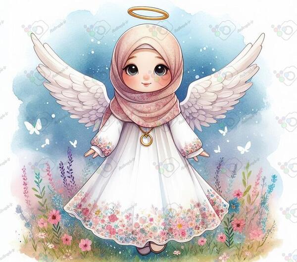 عکس فرشته کارتونی با حجاب