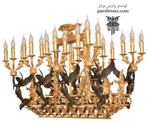 عکس لوستر برنز طرح فرشته