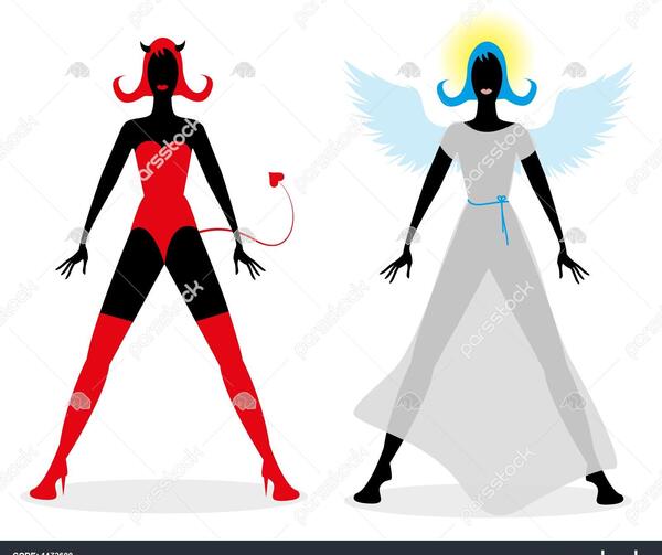 عکس نقاشی فرشته و شیطان
