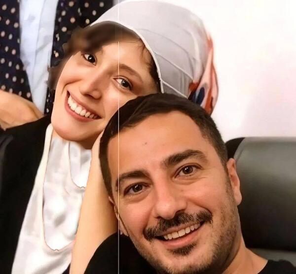 عکس فرشته حسینی با همسرش