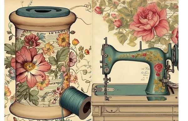 خیاط عکس چرخ خیاطی فانتزی برای پروفایل