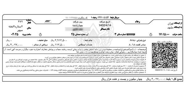 عکس غذا در قطار