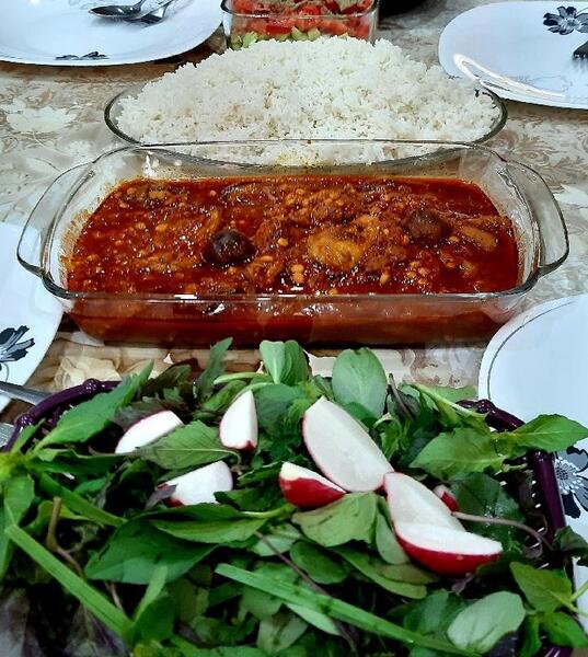 عکس غذا قیمه بادمجان