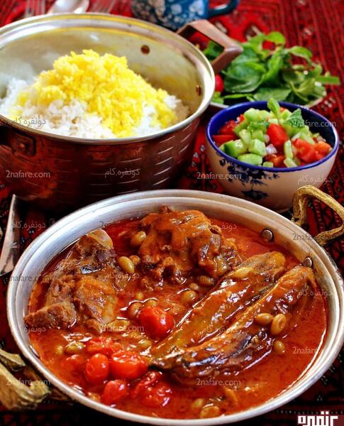 عکس غذا قیمه بادمجان