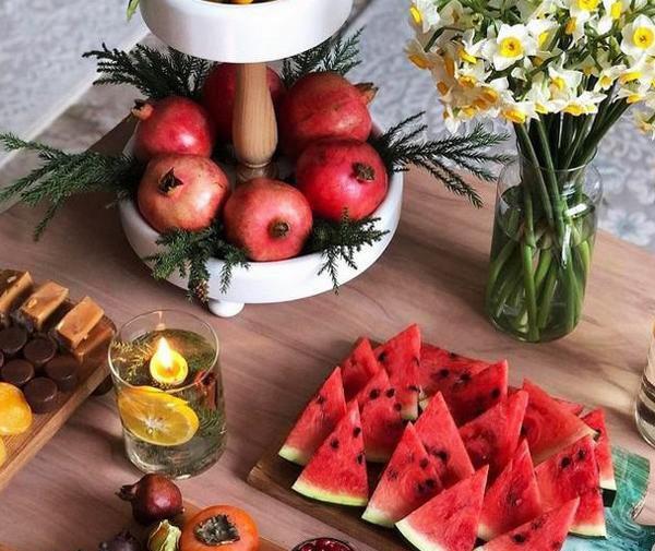 عکس تزیین غذا برای شب یلدا