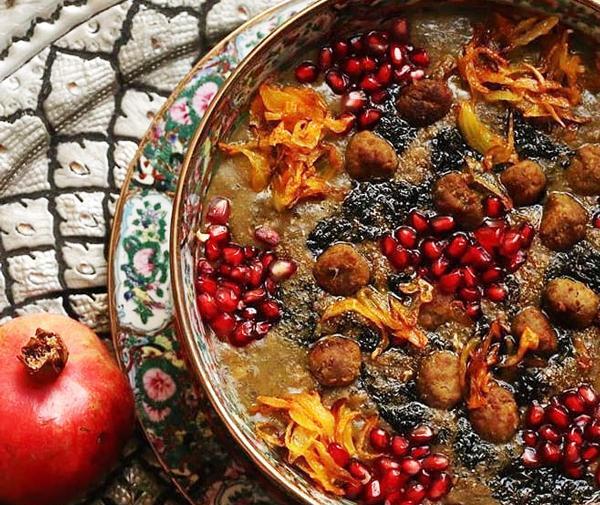 عکس تزیین غذا برای شب یلدا