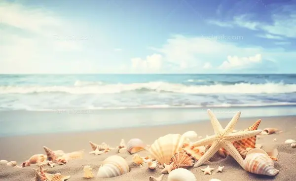 عکس دریا با صدف
