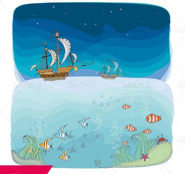 دانلود عکس دریا کارتونی