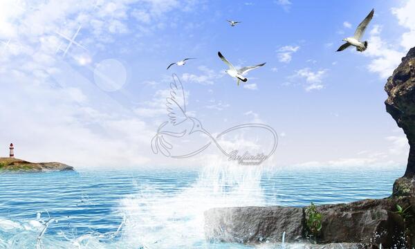 عکس موج دریا نقاشی
