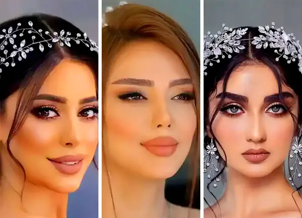 عکس صورت عروس ارایش کرده