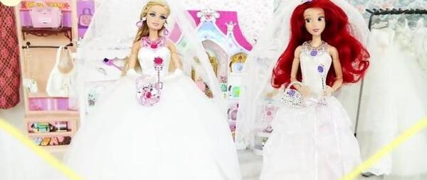 عکس عروسک باربی با لباس عروس