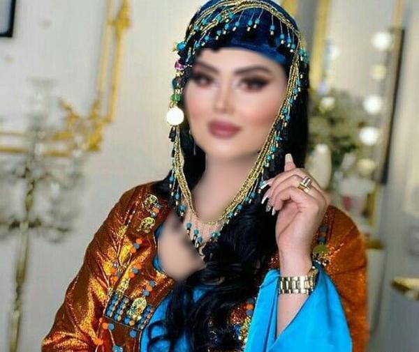 عکس عروس کردی با لباس قرمز