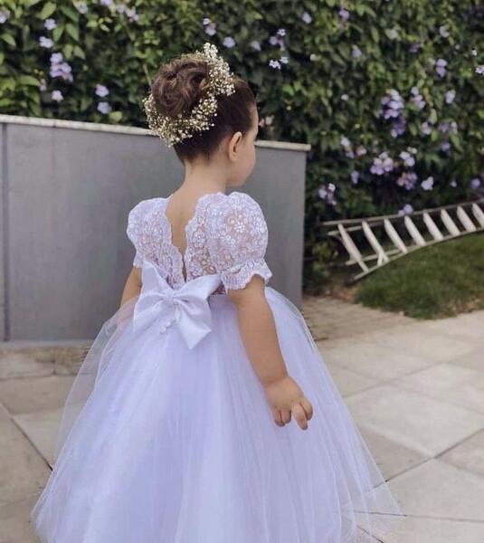 عکس لباس عروس پرنسسی پفی دخترانه بچه گانه
