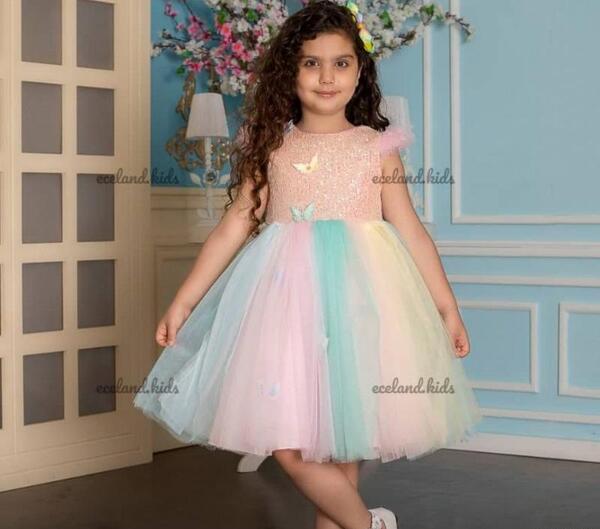 عکس لباس عروس پرنسسی پفی دخترانه بچه گانه