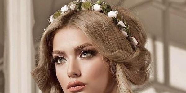 عکس عروس با رنگ موی هایلایت