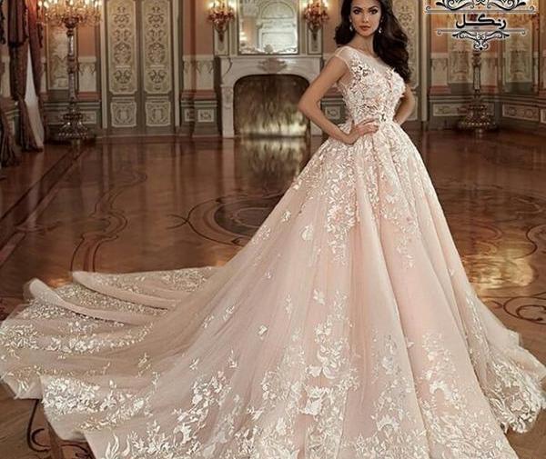 عکس لباس عروس صورتی کمرنگ