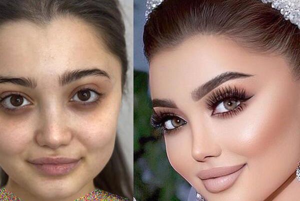 عکس عروس ها قبل و بعد ارایش