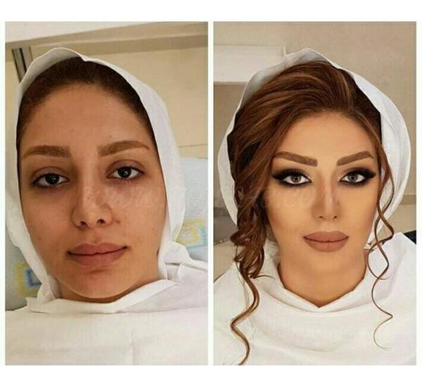 عکس های قبل و بعد میکاپ عروس