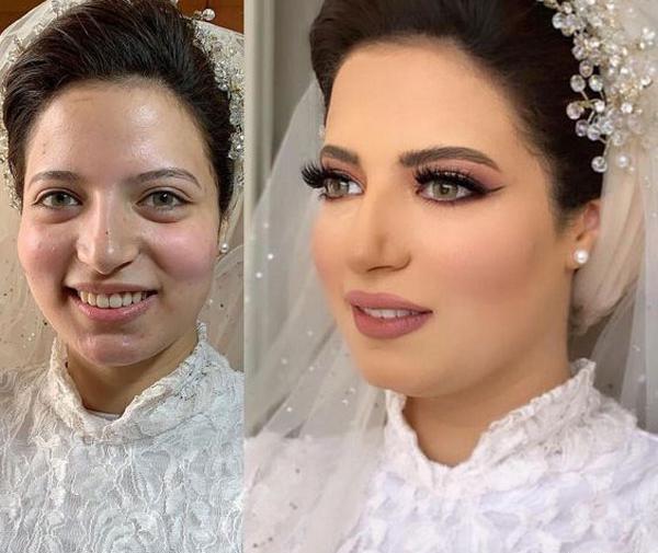 عکس های قبل و بعد میکاپ عروس