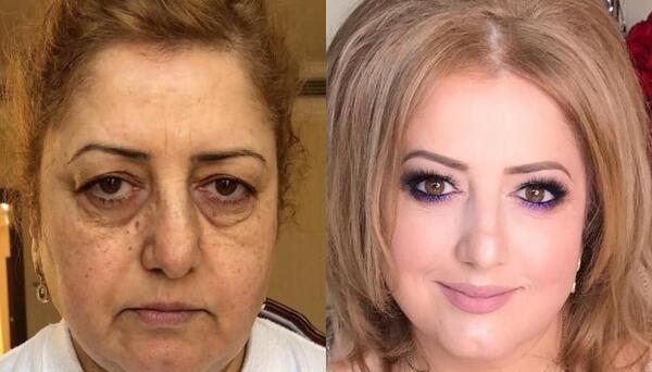 عکس های قبل و بعد میکاپ عروس
