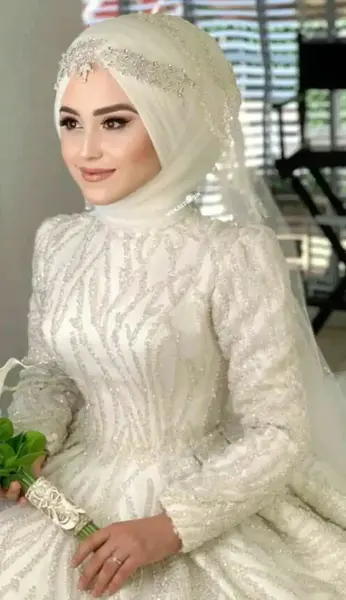عکس لباس عروس محجبه شیک