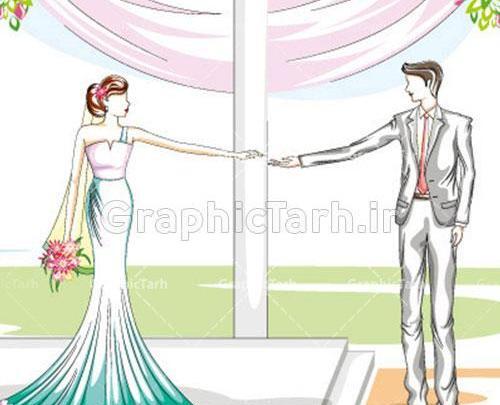 عکس نقاشی عروس داماد