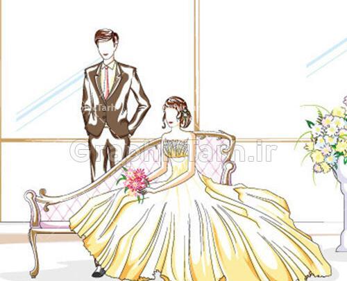 عکس نقاشی عروس داماد