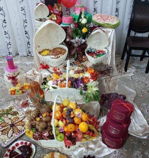 عکس سفره شب یلدا برای عروس