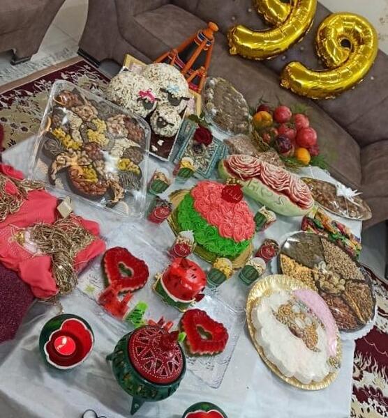 عکس سفره شب یلدا برای عروس