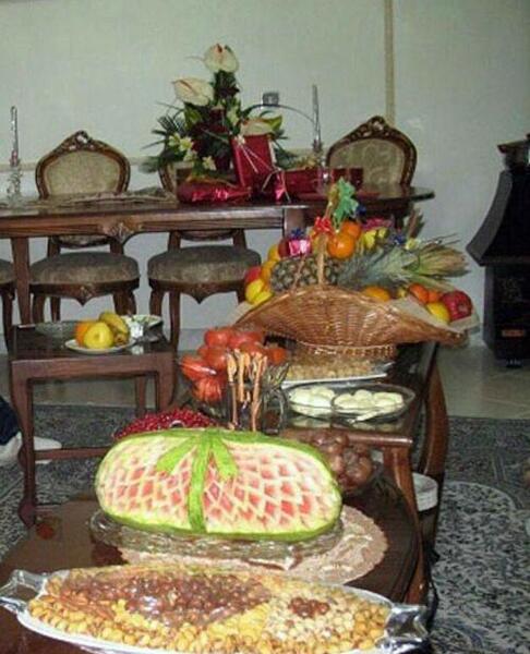 عکس سفره شب یلدا برای عروس